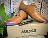 Massa Ascoli Leather Dress Shoes (Tan) - Formal Lace Up Shoes for Business/Weddings