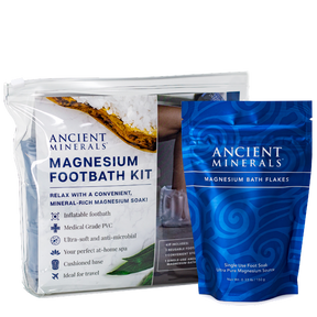 Ancient Minerals Inflatable Magnesium Footbath Kit with Mag Flakes