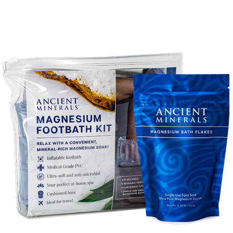 Ancient Minerals Inflatable Magnesium Foothbath Kit with Mag Flakes