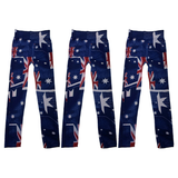 3x Australia Flag Leggings - Womens Aussie Pants (Bulk Pack)