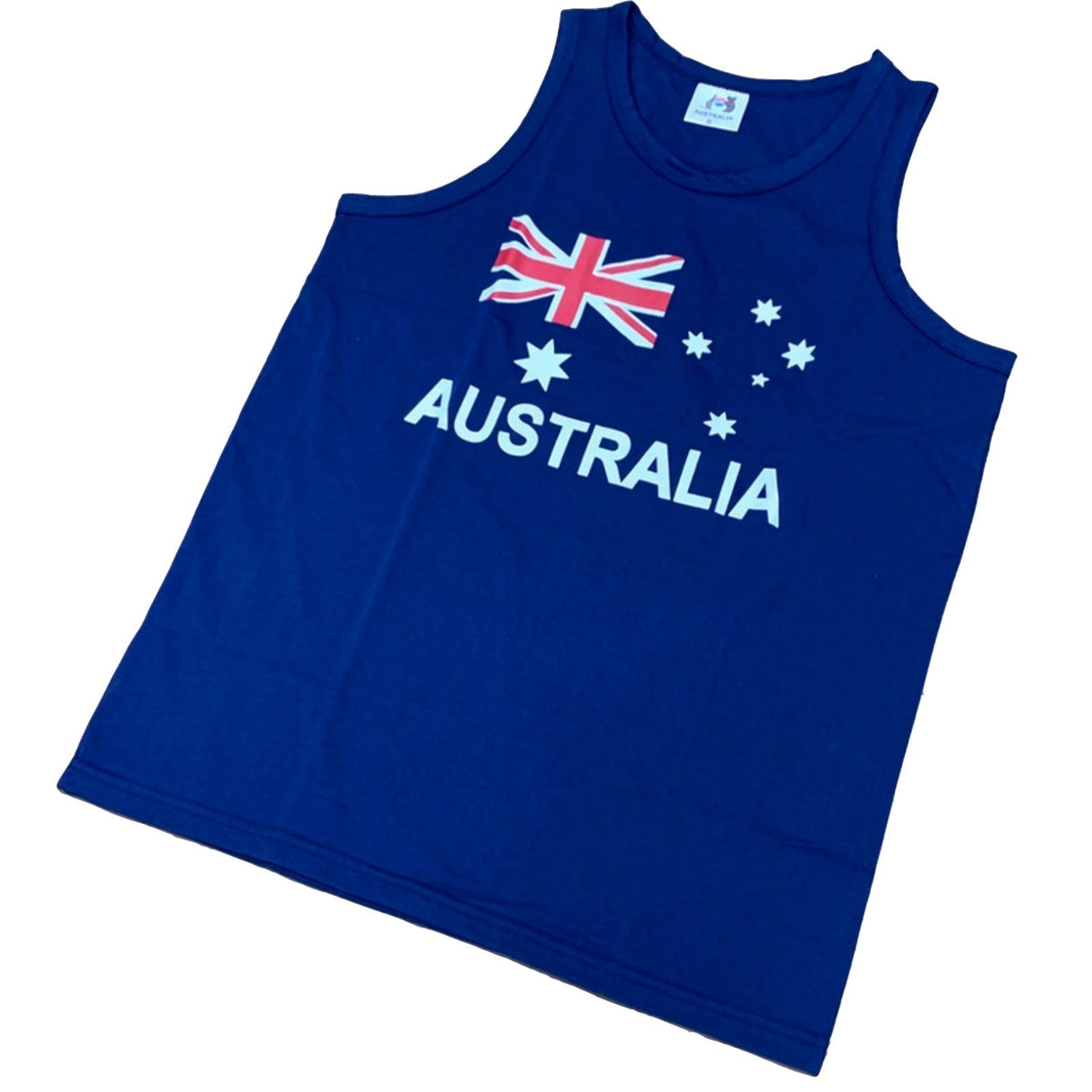 Adult Australia Flag Blue Singlet - 100% Cotton Souvenir Tank Top