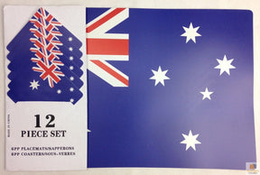 12pc Australia Flag Coasters - Souvenir Drink Holders/Placemats
