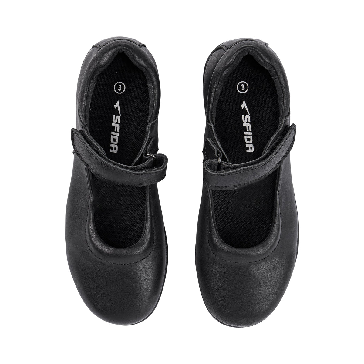 Sfida Ava 2 Junior Kids Leather Mary Jane School Shoes - Black (Girls)