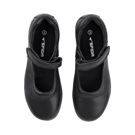 Sfida Ava 2 Junior Kids Leather Mary Jane School Shoes - Black (Girls)