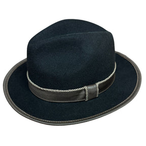 Avenel Mens 100% Lana Wool Fedora Hat - Black - Large
