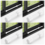 4x Adjustable Window Security Bar Bulk Pack - Sliding Door & Window Safety Lock w/ Anti-Slip Rubber Tips