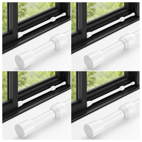4x Adjustable Window Security Bar Bulk Pack - Sliding Door & Window Safety Lock w/ Anti-Slip Rubber Tips