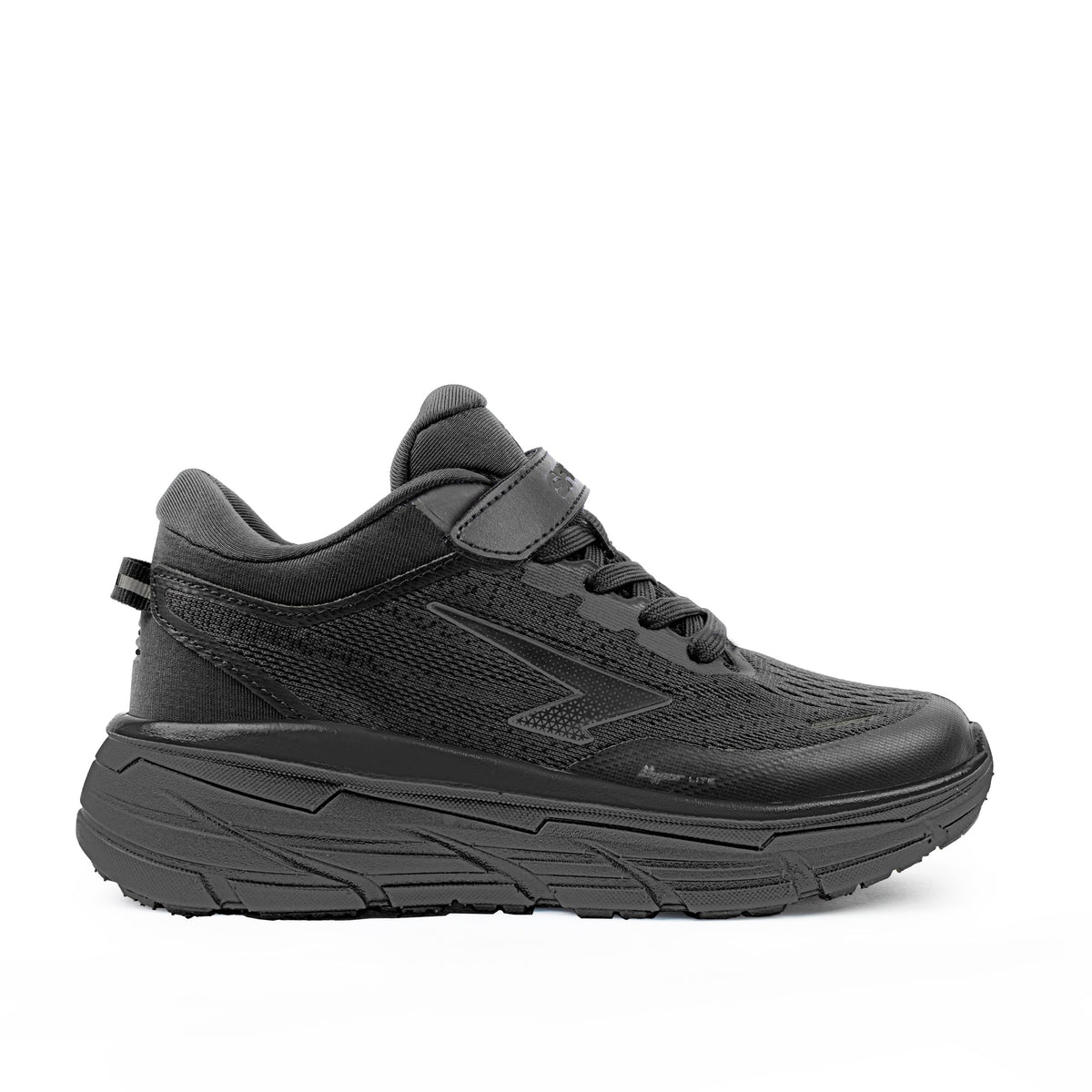 Sfida Axion Junior Kids V Strap Runners - Black/Black (Kids School Shoes/Sneakers) - BLACK/BLACK