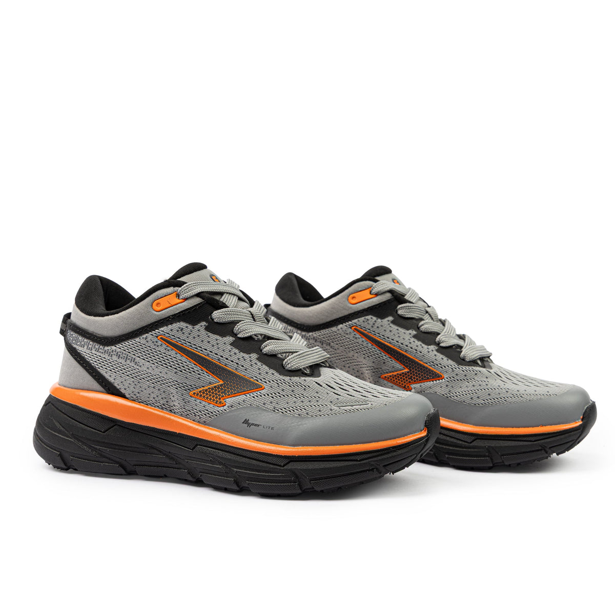 Sfida Axion Boys Lace Up Runners - Grey/Black/Orange (Kids Sneakers/Shoes)