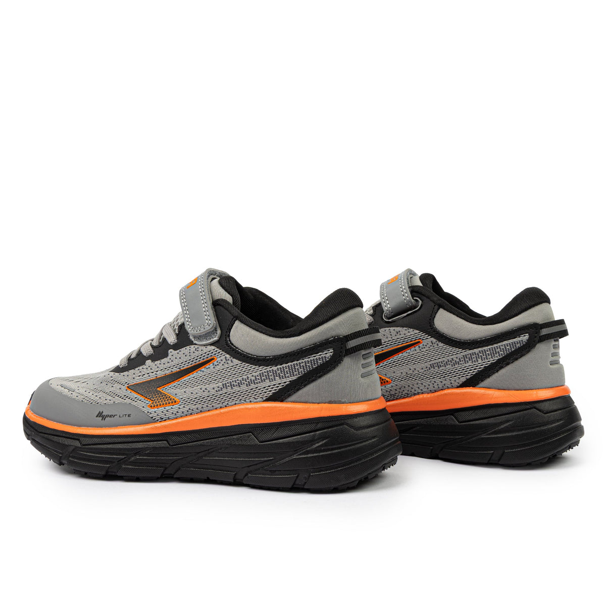 Sfida Axion Boys V Strap Runners - Grey/Black/Orange (Kids Sneakers/Shoes)