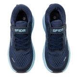 Sfida Axion Boys V Strap Runners - Navy/Sky (Kids Sneakers/Shoes)