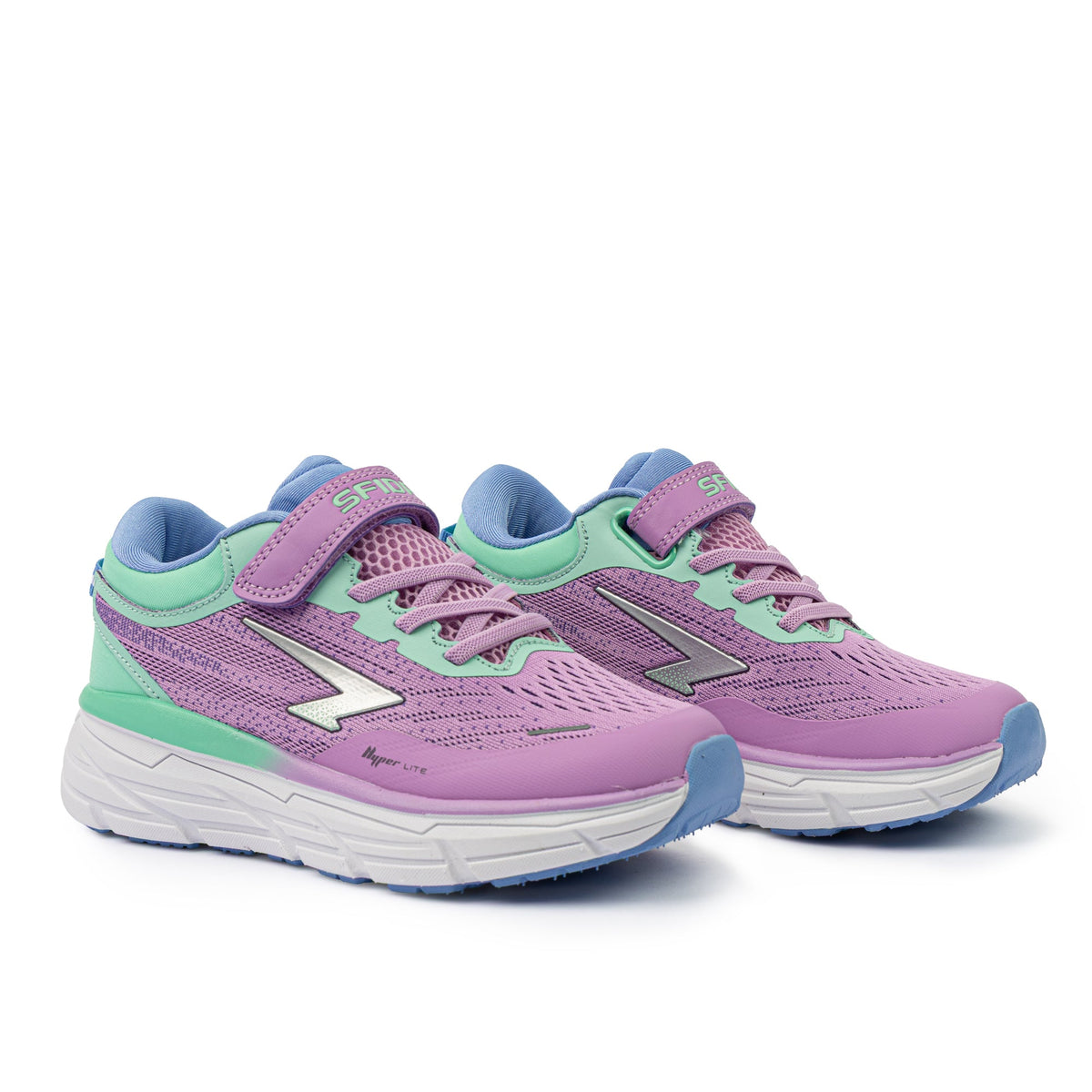 Sfida Axion Girls V Strap Runners - Lilac/Mint (Kids Sneakers/Shoes)