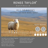 Renee Taylor All Seasons 2-in-1 Australian Wool Quilt (250 + 400 GSM Clip Together)