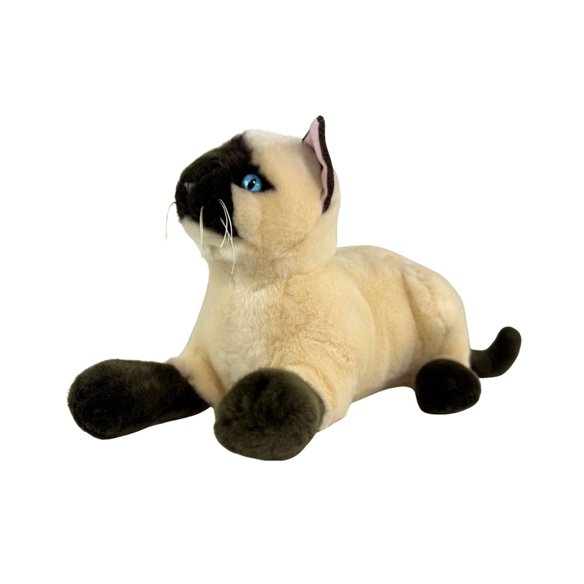Bocchetta Amelia 35cm Crouching Siamese Cat Plush Toy (Realistic Stuffed Animal Cat Gift)