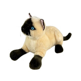Bocchetta Amelia 35cm Crouching Siamese Cat Plush Toy (Realistic Stuffed Animal Cat Gift)