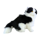 Bocchetta Angus 34cm Sitting Piebald Cat Plush Toy - Black/White (Realistic Stuffed Animal Cat Gift)