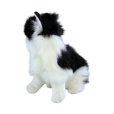 Bocchetta Angus 34cm Sitting Piebald Cat Plush Toy - Black/White (Realistic Stuffed Animal Cat Gift)
