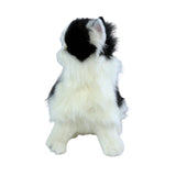 Bocchetta Angus 34cm Sitting Piebald Cat Plush Toy - Black/White (Realistic Stuffed Animal Cat Gift)