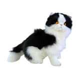 Bocchetta Angus 34cm Sitting Piebald Cat Plush Toy - Black/White (Realistic Stuffed Animal Cat Gift)
