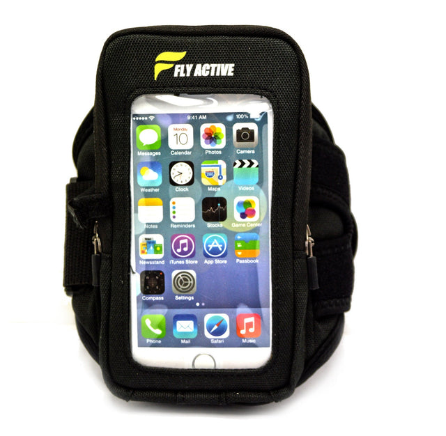 Fly Active Running Armband Pocket - Black (Phone, Key & Cash Holder) - BLACK