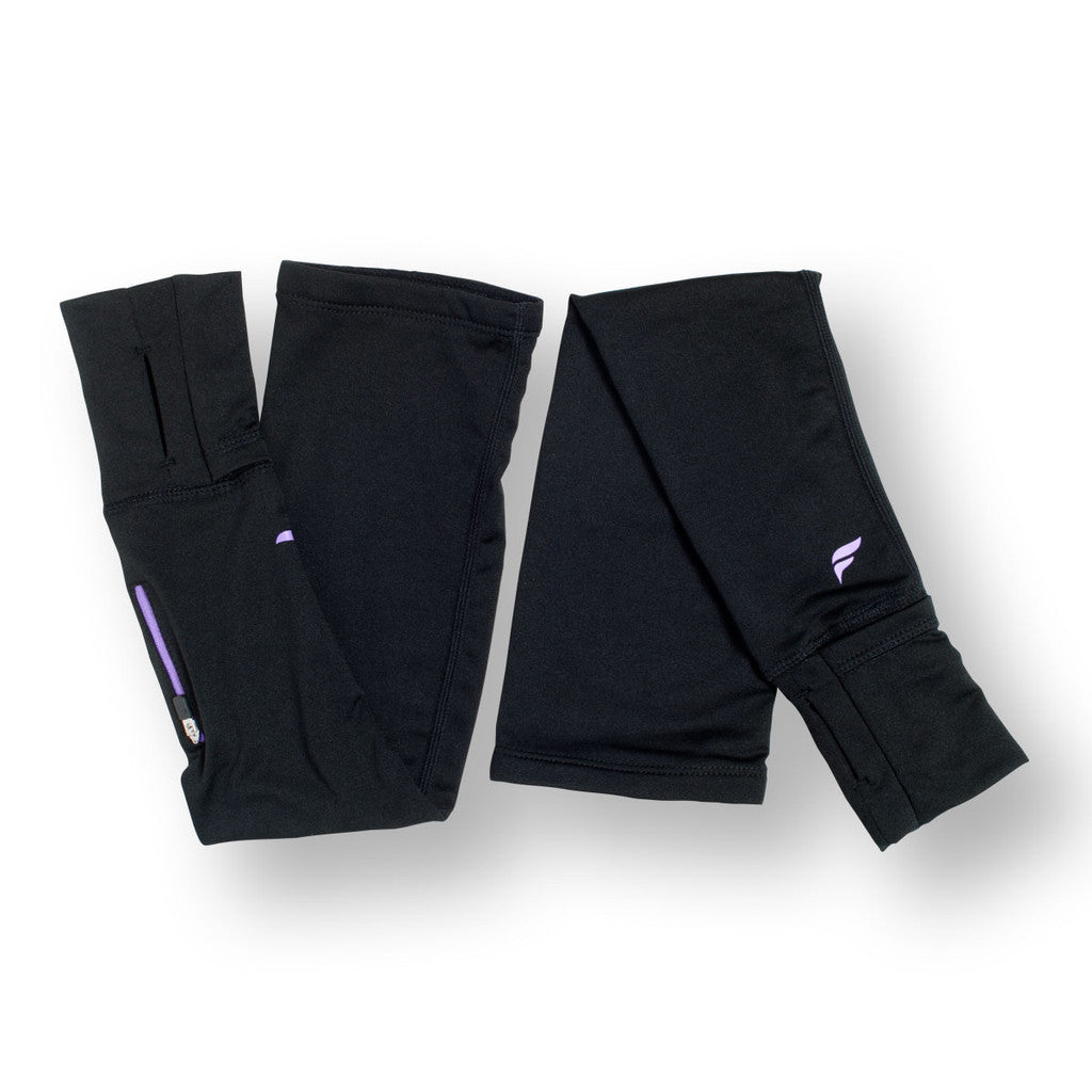 Fly Active Armwarmer Pocket Convertible Running Gloves - 2 Colours (Arm Warmers with Fold Back Mitt)