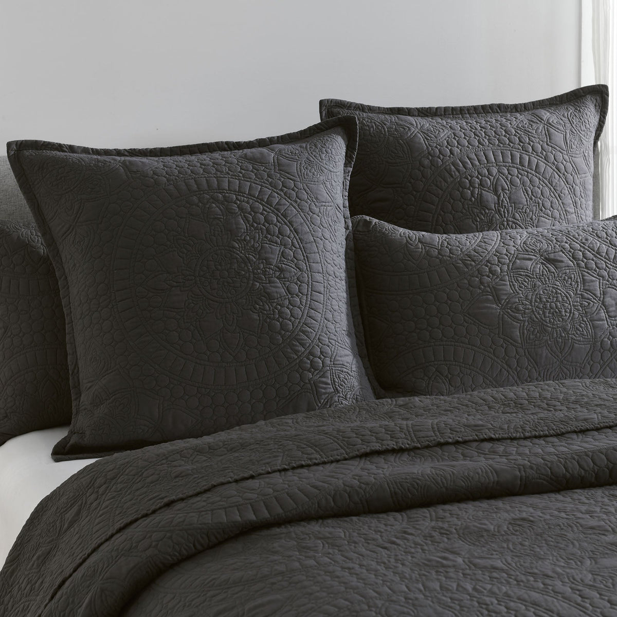 Renee Taylor Asher Jacquard Coverlet Set - Grey (OEKO-TEX Certified Bedspread)