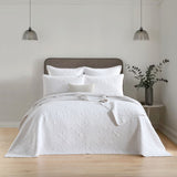 Renee Taylor Asher Jacquard Coverlet Set - White (OEKO-TEX Certified Bedspread)