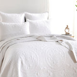 Renee Taylor Asher Jacquard Coverlet Set - White (OEKO-TEX Certified Bedspread)