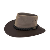 Jacaru 1221 The Aussie Breeze Buffalo Leather Hat - Brown (Breeze Crown Water Resistant & UPF 50+)