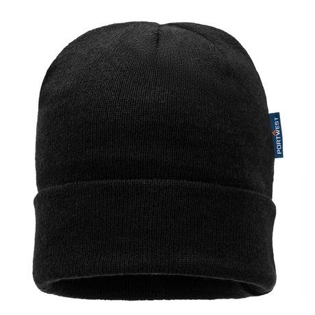 Portwest Insulatex Acrylic Thermal Insulated Beanie - Black (Winter Knit Hat)