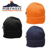 Portwest Insulatex Beanie Thermal Insulated Acrylic Hat Warm Winter Cap Knit - Black