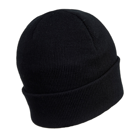 Portwest Black LED Beanie Hat - USB Rechargeable Headlight - Camping Cycling Workwear