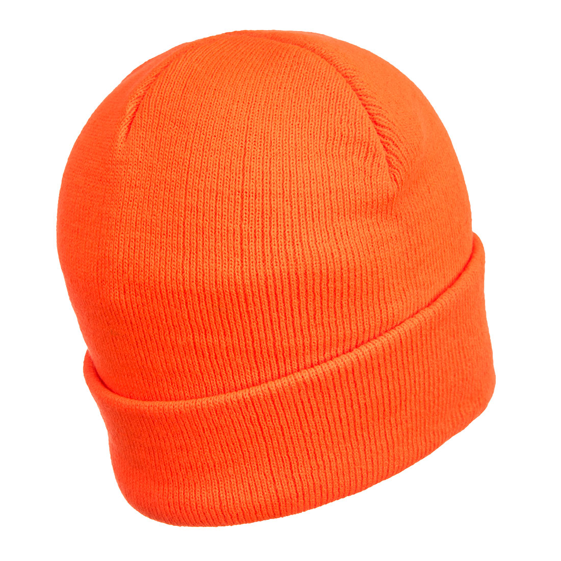 Portwest Hi Vis Orange LED Beanie Hat - USB Rechargeable Headlight - Camping Cycling Workwear