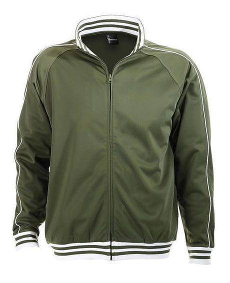 Identitee Varsity Mens Plus Size 3XL Tracksuit Top Jacket - Army Green (Long Sleeve Casual Jumper)