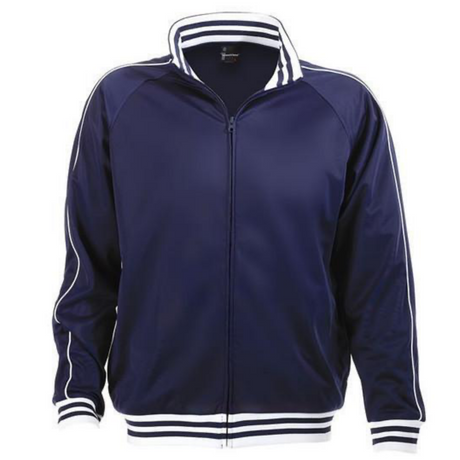 Identitee Mens Varsity Track Suit Top Jacket Jumper Long Sleeve Sunset Urban Casual - Navy
