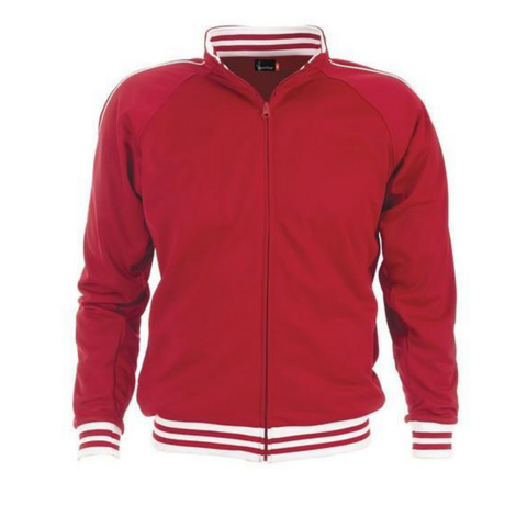 Identitee Mens Varsity Track Suit Top Jacket Jumper Long Sleeve Sunset Urban Casual - Red