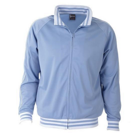 Identitee Mens Varsity Track Suit Top Jacket Jumper Long Sleeve Sunset Urban Casual - Sky