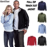 Identitee Mens Varsity Track Suit Top Jacket Jumper Long Sleeve Sunset Urban Casual - Black