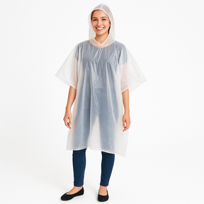 Brellerz Emergency Waterproof Rain Poncho Raincoat Transparent Lightweight w/ Hood