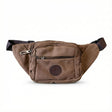 CANVAS BUM BAG Wallet Waist Pouch Travel Pocket Belt Security Storage in Brown 