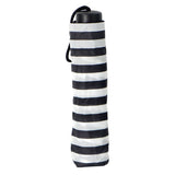 Brellerz Wind Resistant 8 Rib Basic Folding Compact Umbrella in Black/White Stripe