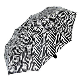 6x Brellerz Basic Wind Resistant Folding Compact Umbrella in Black/White Zebra