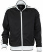 Identitee Mens Varsity Tracksuit Top Jacket - Black/White (Long Sleeve Warm Winter Jumper)