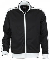 Identitee Mens Varsity Track Jacket Warm Winter Tracksuit Top Zip - Black/White - L