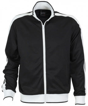 Identitee Mens Varsity Track Jacket Warm Winter Tracksuit Top Zip - Black/White - L