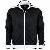 Identitee Mens Varsity Tracksuit Top Jacket - Black/White (Long Sleeve Warm Winter Jumper)