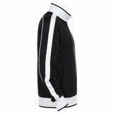 Identitee Mens Varsity Tracksuit Top Jacket - Black/White (Long Sleeve Warm Winter Jumper)