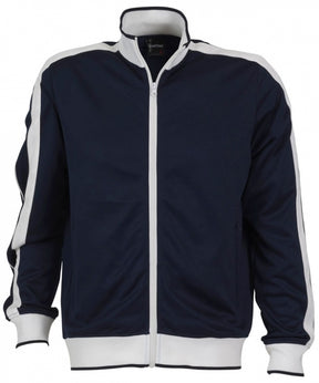 Identitee Mens Varsity Tracksuit Top Jacket - Navy/White (Long Sleeve Warm Winter Jumper)