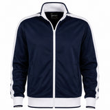 Identitee Mens Varsity Tracksuit Top Jacket - Navy/White (Long Sleeve Warm Winter Jumper)