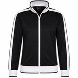 Identitee Varsity Full Zip Track Top Jacket - Black/White (Warm Winter Tracksuit Jumper)